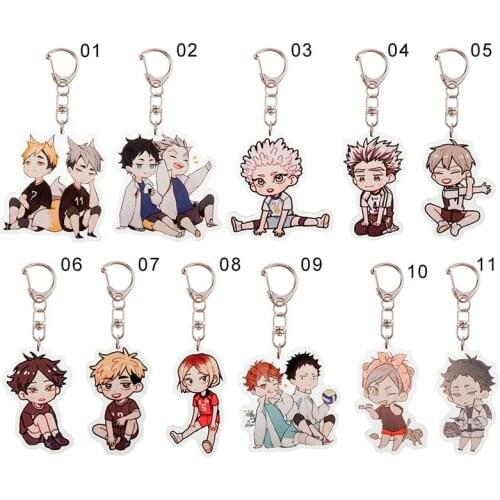 Volleyball boy Key Chain Ring Anime Haikyuu Keyring Cute Cartoon Keychain Sleutelhanger New Keychain Accessories