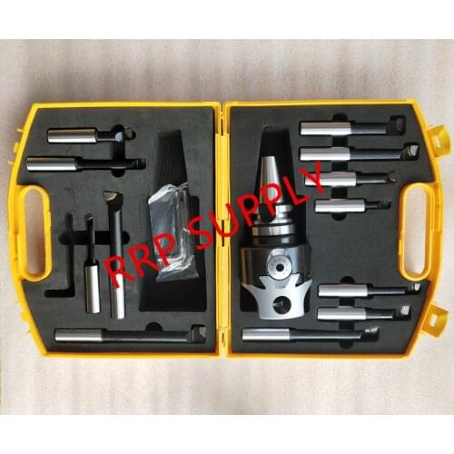 BT30 taper, F1-18 75mm boring head with BT30 shank and 12pcs 18mm boring bars, boring head set
