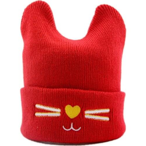 Bnaturalwell Cartoon Baby Hats Cat Knitted Cap Beard With Ears Winter Warm Newborn Caps Beanies Girls Boys Hats Crochet H073S