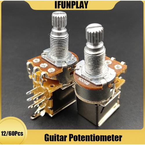 12Pcs Guitar Push Pull Pots Potentiometers Switch 250K 500K Long Split Shaft 18mm for Electric Guitarra Bass Parts
