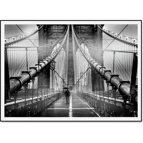 London Bridge Madrid City Canvas Posters and Prints Black and White Wall Art Pictures Living Room Decoration Painting Home Decor