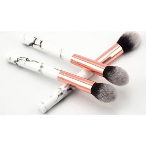 1Pcs Professional Women Marble Makeup Brushes Highlighter Cosmetic Powder Foundation Eye Shadow Flame Brush Eyebrows Soft Hair