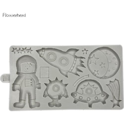 Space Series Astronaut Silicone Mold Fondant Cake Mold Chocolate Mold Silicone Bakeware Cake Decorating Tools Pastry Tools