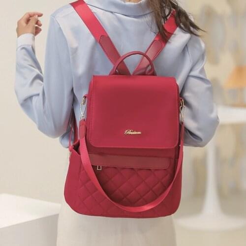 2021 Fashion Women Backpack for Girls Diamond Lattice School Bag Student Oxford Bookbag Lady Anti Theft Shoulder Bag New Mochila