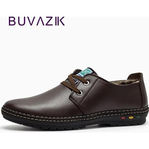 BUVAZIK Winter Genuine Leather Men casual shoes warm and comfortable loafers Soft Leather Autumn Mens Handmade chaussure homme