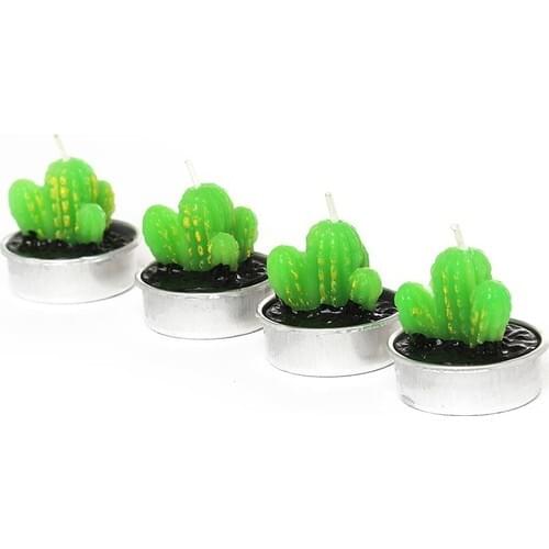 Vuki 12'li 3D Cactus Tea Light Candle Set