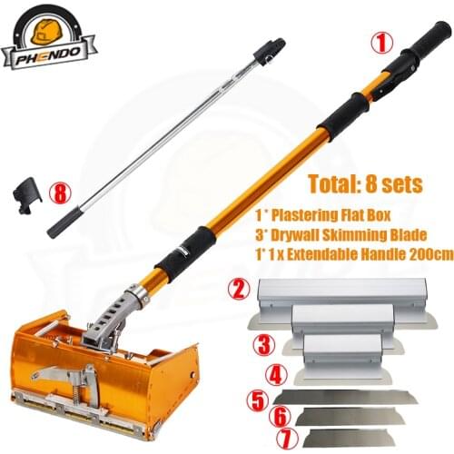 PHENDO Drywall Master Tools Sets Plastering Flat Box Skimming Spatulas Blade Sets Sractical Taping Tools for Drywalls Jointing