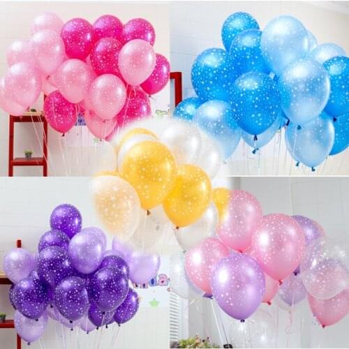NASTASIA 30 pcs blue pink clear printed pearl latex helium balloon 12Inch 3.2g wedding Birthday Party Decorative kids Toys