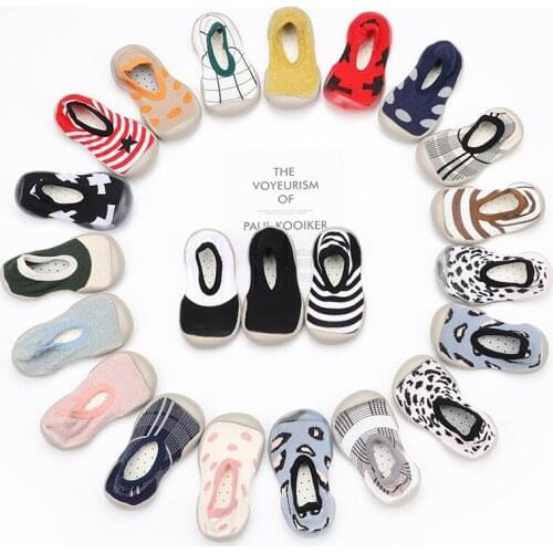 Baby Toddler Shoes Non-Slip Anti-Off Foot Floor Knitted Socks First Walker 6Size 24Kinds KeDing