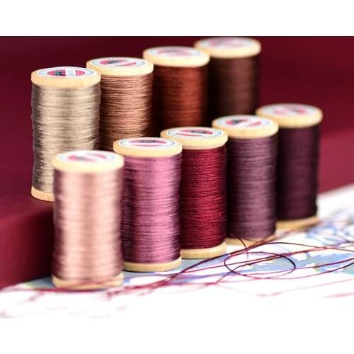 Embroidery thread Tassels Line Roll Of 0.3mm polyamide fibre line Hand-woven 50M High strength 3 Strands Thread brown