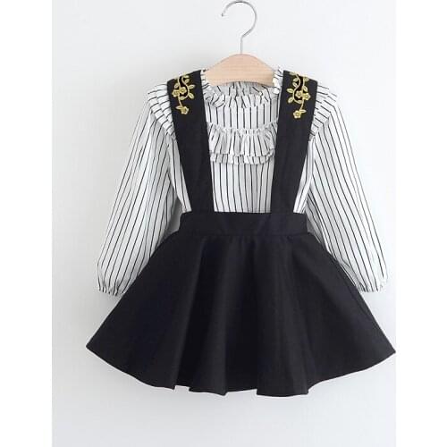 New Little Girls Clothing Two Pieces Spring Autumn Girls Tracksuit 2-8 Old Girls Clothes 8ST035