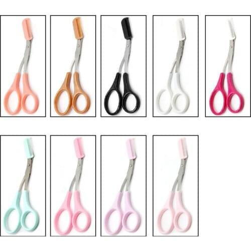 Eyebrow Trimmer Scissors Comb Eyelash Hair Scissors Clips Shaping Eyebrow Razor New