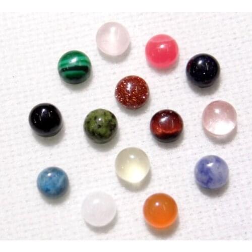 Wholesale 4mm Natural tiger eye Stone Quart crystal Half Round Flat Back Cabochons No Hole Beads DIY Jewelry making 100pcs