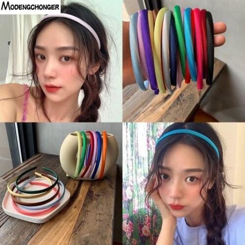 Simple Basic Candy Color Non-slip Girl Headband Sweet Thin Hair Hoop Bezel Hair band Fashion Hair Accessories Headdress Headwear