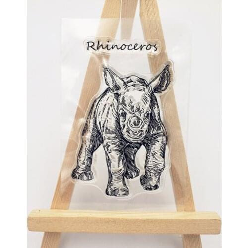 Rhinoceros Transparent Clear Silicone Stamp Seal DIY Scrapbooking Stencil Decorative Painting Template Office School Supplies