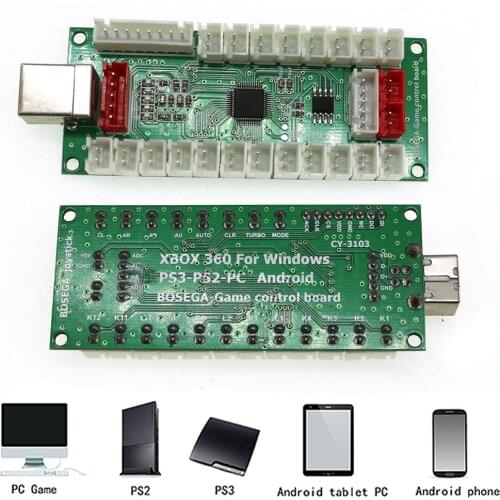 PS2 PS3 PC PC360 4 In 1 USB Encoder Zero Delay Arcade Joystick Controller With Button Cable For Retro Arcade DIY Kit