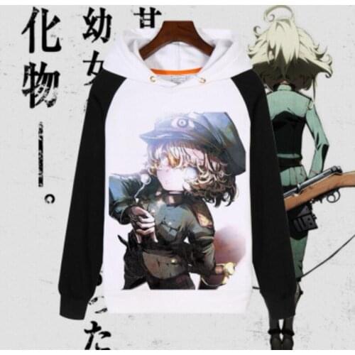 Anime Saga Evil Youjo Senki Tanya von Degurechaff navy girls pullover halloween hoodie coat jacket