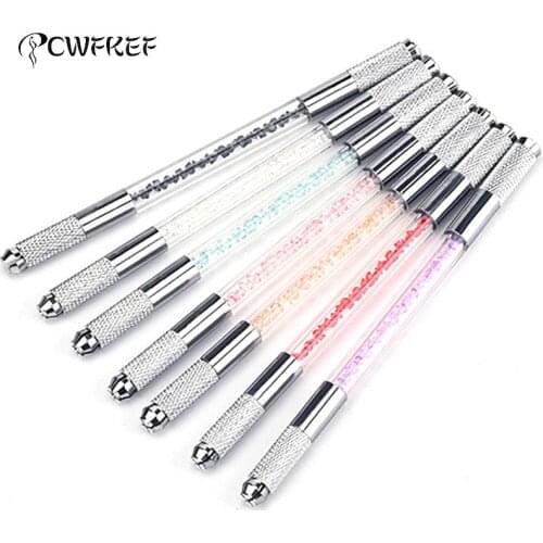 Microblading Handles Flat And Round Needle Blade Tebori Pen Microblading Holder Double Head Eyebrow Embroidery Hand Tool