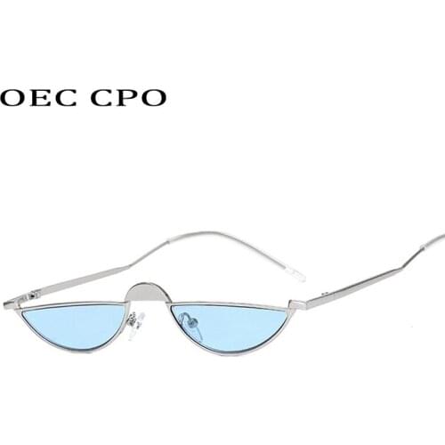 Cute Sexy Cat Eye Sunglasses WomenBrand Designer Cat eye Sunglasses Man Vintage Metal Reflective Glasses Oculos De Sol Gafas