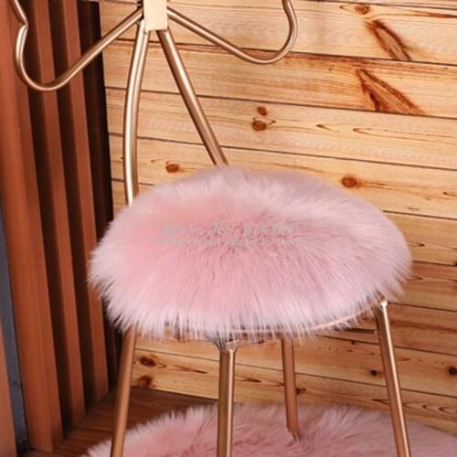 Golden Metal Makeup Stool Bedroom Princess Nail Bow-knot Backrest Chair For Girl Nordic Dresser Stool with Plush Mat Bar Stool