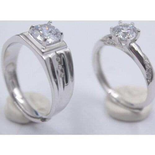 925 sterling silver womens diamond a pair couple ring simulation wedding ring internet celebrity style students gift hot New