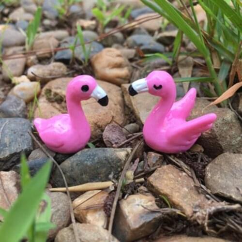 ZOCDOU 2 Pieces Flamingo Mediterranean Sea Africa India Model Small Statue Little Figurine Crafts Figure Ornament Miniatures DIY