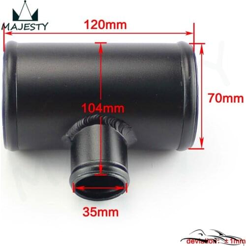 2.75" T-Pipe Aluminum Piping 70mm T Piece Shape Tube Pipe for 35mm OD Black