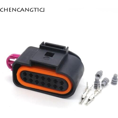 1 Set 14Pin Way Automotive Wire Harness Connector Socket Plug For VW AUDI Touran Touareg Transporter Golf Jetta Passat 6X0973717