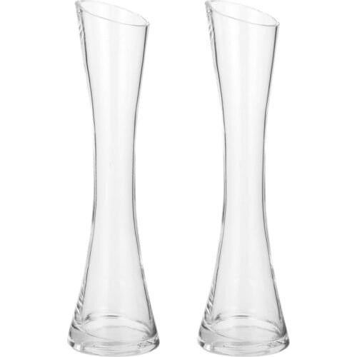 1pc/2pcs Glass Vase Creative Flower Bottle Decorative Unique Home Table Vase Decor