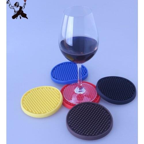 10cm Rounded Rubber Table Cup Mat Kitchen Pvc Mat Pad For Bar Cocktail Bar Tools