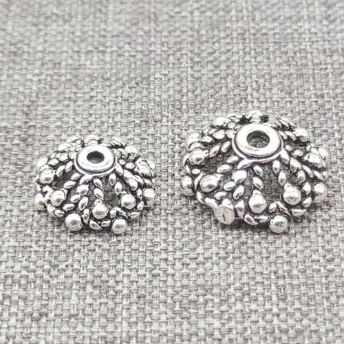 12pcs of 925 Sterling Silver Bead Caps for Bracelet Hollow Spacer 10mm 12mm