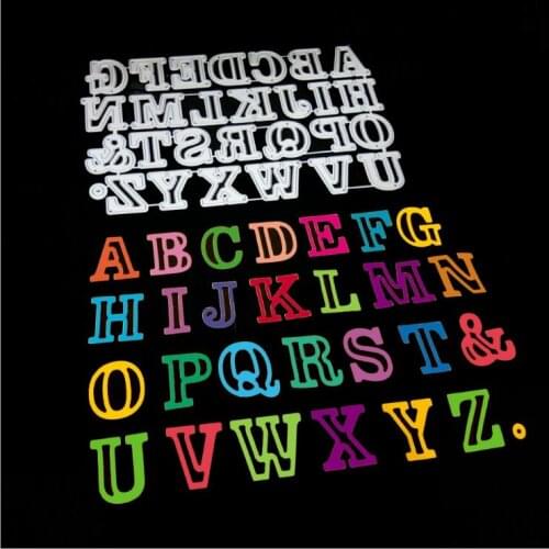 26pcs/set Alphabet Letter Cutting Dies Metal Scrapbooking Embossing Stencil Die Craft for DIY Cards Album Book Decoration Diecut