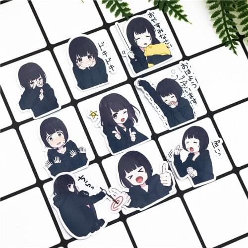 39pcs Cute Menhera-chan Kids Fun Paper Stickers Homemade Bookkeeping Decals on Laptop / Decorative scrapbooking / DIY