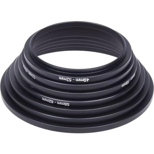 49mm 52mm 55mm 58mm 62mm 67mm 72mm 77mm Metal Camera Lens Filter Stepping Step up Rings Lens Hood Adapter Mount Set
