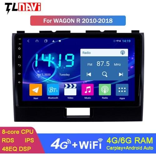 4G LTE Carplay IPS Android 10 6G+128G Car DVD Player Bluetooth RDS RADIO GPS Navigation For SUZUKI Wagon R 2016 2017 2018