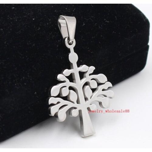 Lot of 5pcs in bulk Jewelry Stainless steel Fashion Cute Baby Tree Pendant Charms Necklace No chain