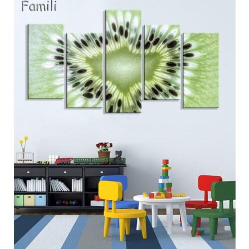 5pcs Colorful Various Fruit With Splash Water Wall Art Painting The Picture Print On Canvas Food Pictures For Home Decor