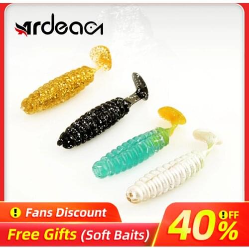 Ardea Soft Lures worm Baits Fishing Lure 58mm1.3g Shad Double Color Silicone Bait Tail Jigging Wobblers Bass Pike Fishing Tackle