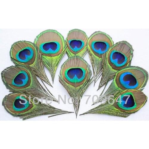 Freeshipping! 50Pcs/Lot 100% Nature Peacock Eye Feather Blue Peacock Eye -Fly Tying Material