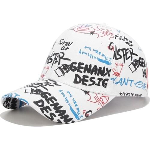 NIANKA010 Spring Adult Letter graffiti printed snapback hip hop hat Women korea style baseball cap cotton Trucker dad hat