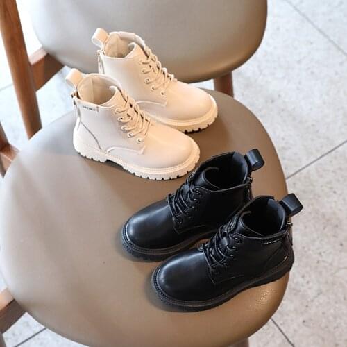 Girls Boots Single Boots 2021 Autumn New Childrens Short Boots Double Zipper Kids Martin Boots Warm Waterproof Hot Fashion Chic