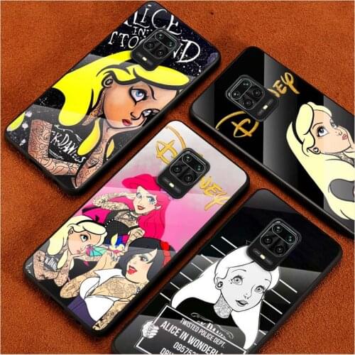 Tempered Glass Cover Punk princess disney For Xiaomi Redmi Note 10 10S 9T 9S 9 8T 8 7 Pro Max Shockproof Phone Case