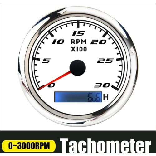85mm Digital Tachometer Gauge 3000 4000 6000 7000 RPM Tachometer 8000 RPM With LCD Display Red Backlight