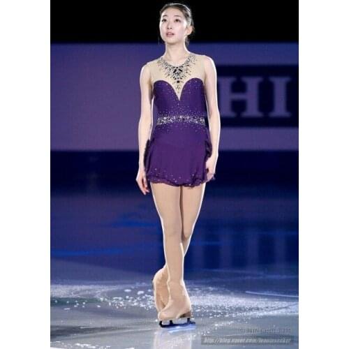 Crystal Custom Figure Skating Dress Kids Graceful New Brand Girls Ice Skating Dress Competition DR4067