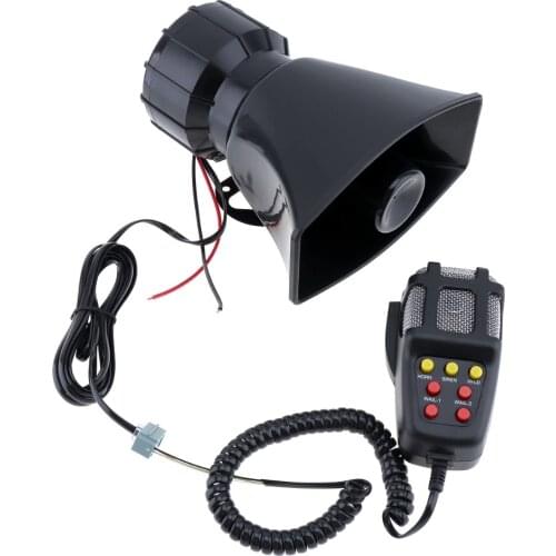 Brand New Durable Plastic 100W 7 Sound Car Electronic Warning Siren Motorcycle Alarm Firemen Ambulance Loudspeaker With MIC