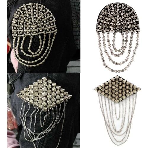 2pc Handmade Version Suits Collar Tassel Epaulets Shoulder Flower DIY Fashion Badge Sewing Accessories TH1510