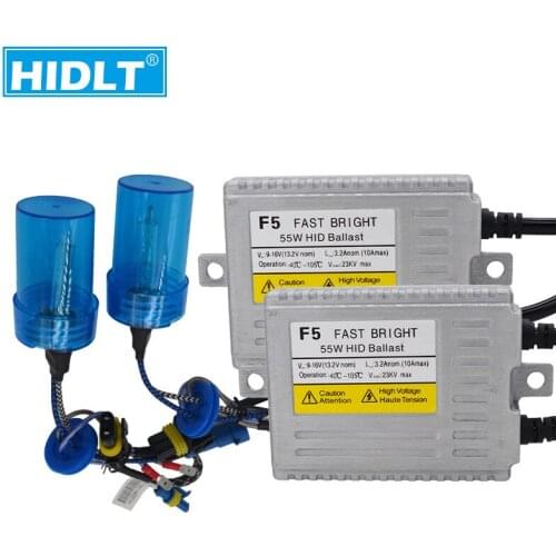 HIDLT 2021 NEW 55W F5 Fast Start HID Conversion Ballast Kit Car Light Source 55W H1 H3 H7 H11 4300K 5500K Auto H7 HID HEADLIGHT