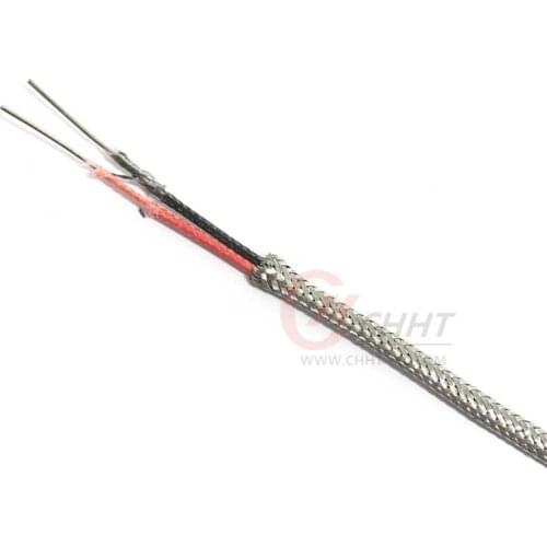K Type 2*0.65mm Fiberglass Insulation Stainless Steel Shield Extension Wire Thermocouple Wire