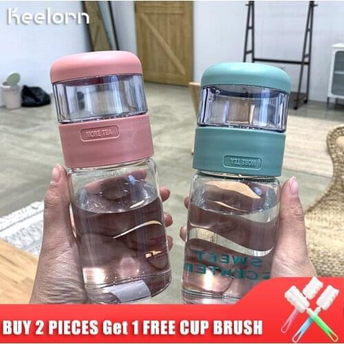 Keelorn 250ml Portable Double Wall Brief Thermal Business Water Bottle Tea Water Separation Infuser Filter Drinking Bottles