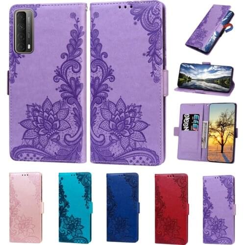 Embossed Flip Leather Wallet Case for Huawei P Smart 2021 P40 Lite P30 Pro Y9 Prime Nova 7i Coque Card Holder Shockproof Cover